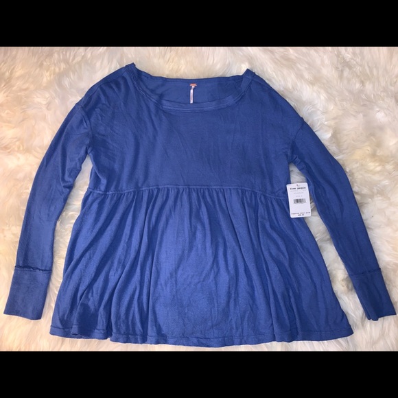 Free People Forever Your Girl Blue Tunic T-Shirt - Picture 5 of 12